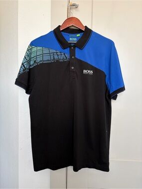 HUGO BOSS REGULAR FIT POLO BLACK MEN’S XL